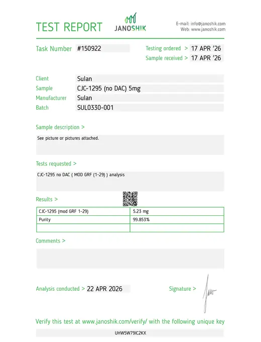 SULAN third-party test report Report #150922